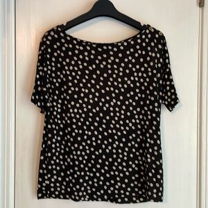 LOFT Short Sleeve Polka Dot Knit Top XS